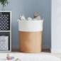 vidaXL Aufbewahrungskorb Braun und Weiß Ø49x65 cm Baumwolle vidaXL Aufbewahrungskorb Braun und Weiß Ø49x65 cm Baumwolle