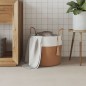 vidaXL Aufbewahrungskorb Braun und Weiß Ø40x35 cm Baumwolle vidaXL Aufbewahrungskorb Braun und Weiß Ø40x35 cm Baumwolle