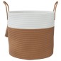 vidaXL Aufbewahrungskorb Braun und Weiß Ø40x35 cm Baumwolle vidaXL Aufbewahrungskorb Braun und Weiß Ø40x35 cm Baumwolle