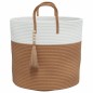 vidaXL Aufbewahrungskorb Braun und Weiß Ø40x35 cm Baumwolle vidaXL Aufbewahrungskorb Braun und Weiß Ø40x35 cm Baumwolle