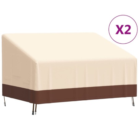 vidaXL Abdeckungen für 2-Sitzer-Bank 2 Stk. 137x97x48/74cm 600D Oxford