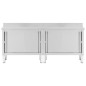 vidaXL Arbeitsschränke mit Schiebetüren 2 Stk. 200x50x(95-97) cm Edelstahl vidaXL Arbeitsschränke mit Schiebetüren 2 Stk. 200x50x(95-97) cm Edelstahl