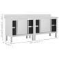 vidaXL Arbeitsschränke mit Schiebetüren 2 Stk. 200x50x(95-97) cm Edelstahl vidaXL Arbeitsschränke mit Schiebetüren 2 Stk. 200x50x(95-97) cm Edelstahl