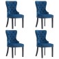 Esszimmerstühle 4 Stk. Blau Samt Esszimmerstühle 4 Stk. Blau Samt