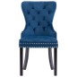 Esszimmerstühle 4 Stk. Blau Samt Esszimmerstühle 4 Stk. Blau Samt