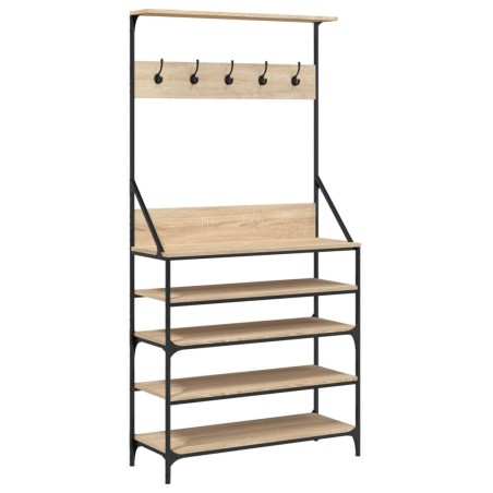 vidaXL Kleiderständer mit Schuhablage Sonoma-Eiche 90x34x184 cm