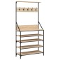 vidaXL Kleiderständer mit Schuhablage Sonoma-Eiche 90x34x184 cm vidaXL Kleiderständer mit Schuhablage Sonoma-Eiche 90x34x184 cm