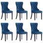 vidaXL Esszimmerstühle 6 Stk. Blau Samt vidaXL Esszimmerstühle 6 Stk. Blau Samt