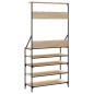 vidaXL Kleiderständer mit Schuhablage Sonoma-Eiche 90x34x184 cm vidaXL Kleiderständer mit Schuhablage Sonoma-Eiche 90x34x184 cm