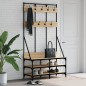 vidaXL Kleiderständer mit Schuhablage Sonoma-Eiche 100x40x184 cm vidaXL Kleiderständer mit Schuhablage Sonoma-Eiche 100x40x184 cm