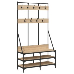 vidaXL Kleiderständer mit Schuhablage Sonoma-Eiche 100x40x184 cm