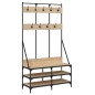 vidaXL Kleiderständer mit Schuhablage Sonoma-Eiche 100x40x184 cm vidaXL Kleiderständer mit Schuhablage Sonoma-Eiche 100x40x184 cm