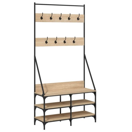 vidaXL Kleiderständer mit Schuhablage Sonoma-Eiche 90x34x184 cm
