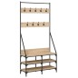 vidaXL Kleiderständer mit Schuhablage Sonoma-Eiche 90x34x184 cm vidaXL Kleiderständer mit Schuhablage Sonoma-Eiche 90x34x184 cm
