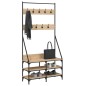 vidaXL Kleiderständer mit Schuhablage Sonoma-Eiche 90x34x184 cm vidaXL Kleiderständer mit Schuhablage Sonoma-Eiche 90x34x184 cm