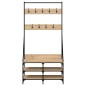 vidaXL Kleiderständer mit Schuhablage Sonoma-Eiche 90x34x184 cm vidaXL Kleiderständer mit Schuhablage Sonoma-Eiche 90x34x184 cm
