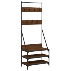 vidaXL Kleiderständer mit Schuhablage Braun Eichen-Optik 70x40x184 cm