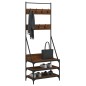 vidaXL Kleiderständer mit Schuhablage Braun Eichen-Optik 70x40x184 cm vidaXL Kleiderständer mit Schuhablage Braun Eichen-Optik 70x40x184 cm
