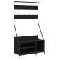 vidaXL Kleiderständer mit Schuhablage Schwarz 100x41x184 cm vidaXL Kleiderständer mit Schuhablage Schwarz 100x41x184 cm