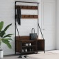 vidaXL Kleiderständer mit Schuhablage Braun Eichen-Optik 100x41x184 cm vidaXL Kleiderständer mit Schuhablage Braun Eichen-Optik 100x41x184 cm
