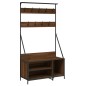 vidaXL Kleiderständer mit Schuhablage Braun Eichen-Optik 100x41x184 cm vidaXL Kleiderständer mit Schuhablage Braun Eichen-Optik 100x41x184 cm