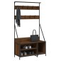 vidaXL Kleiderständer mit Schuhablage Braun Eichen-Optik 100x41x184 cm vidaXL Kleiderständer mit Schuhablage Braun Eichen-Optik 100x41x184 cm