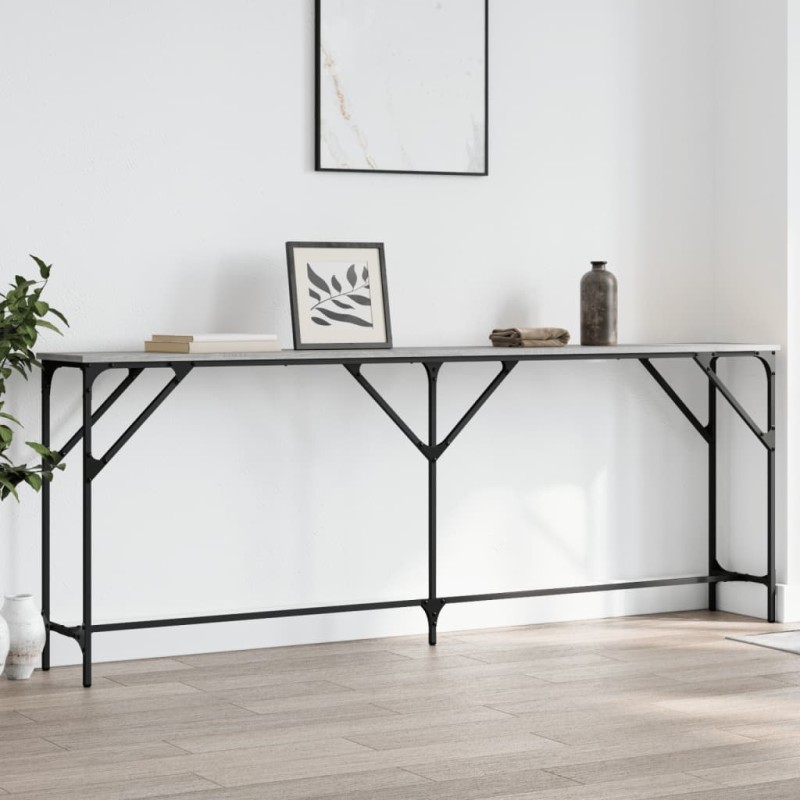 vidaXL Konsolentisch Grau Sonoma 200x29x75 cm Holzwerkstoff vidaXL Konsolentisch Grau Sonoma 200x29x75 cm Holzwerkstoff