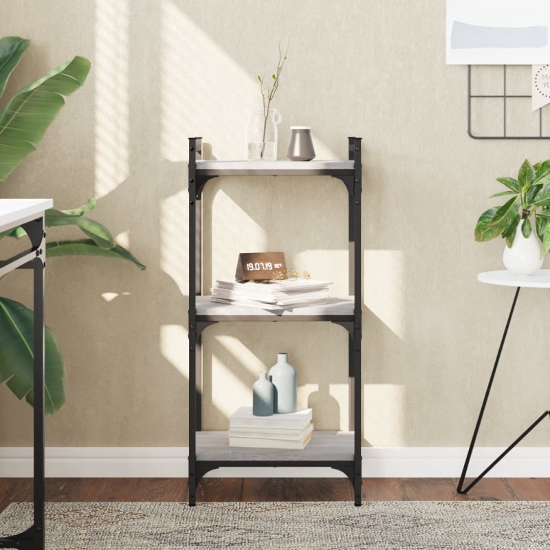 vidaXL Bücherregal 3 Böden Grau Sonoma 40x30x86 cm Holzwerkstoff vidaXL Bücherregal 3 Böden Grau Sonoma 40x30x86 cm Holzwerkstoff