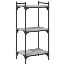 vidaXL Bücherregal 3 Böden Grau Sonoma 40x30x86 cm Holzwerkstoff