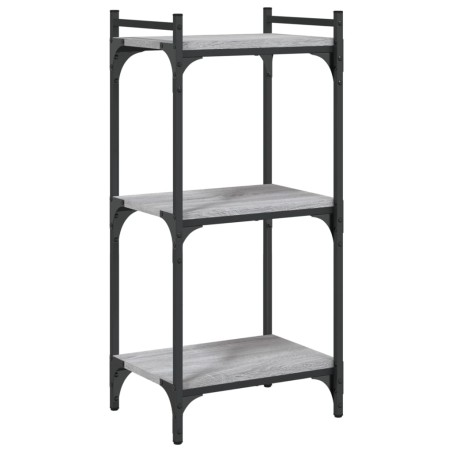 vidaXL Bücherregal 3 Böden Grau Sonoma 40x30x86 cm Holzwerkstoff
