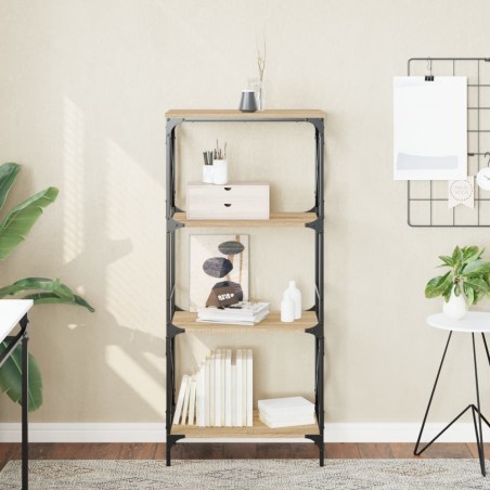 vidaXL Bücherregal 4 Böden Sonoma-Eiche 59x35x132 cm Holzwerkstoff