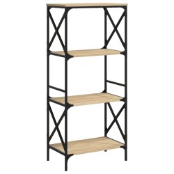 vidaXL Bücherregal 4 Böden Sonoma-Eiche 59x35x132 cm Holzwerkstoff