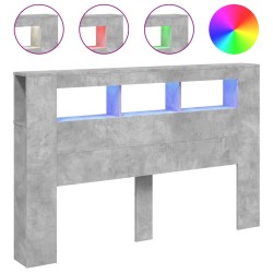 vidaXL LED-Kopfteil Betongrau 160x18,5x103,5 cm Holzwerkstoff