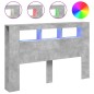 vidaXL LED-Kopfteil Betongrau 160x18,5x103,5 cm Holzwerkstoff