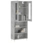 Highboard Betongrau 69,5x34x180 cm Holzwerkstoff Highboard Betongrau 69,5x34x180 cm Holzwerkstoff