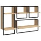 vidaXL 4-tlg. Wandregal-Set mit Stangen Sonoma-Eiche Holzwerkstoff vidaXL 4-tlg. Wandregal-Set mit Stangen Sonoma-Eiche Holzwerkstoff