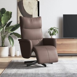 vidaXL Relaxsessel mit Fußteil Braun Kunstleder