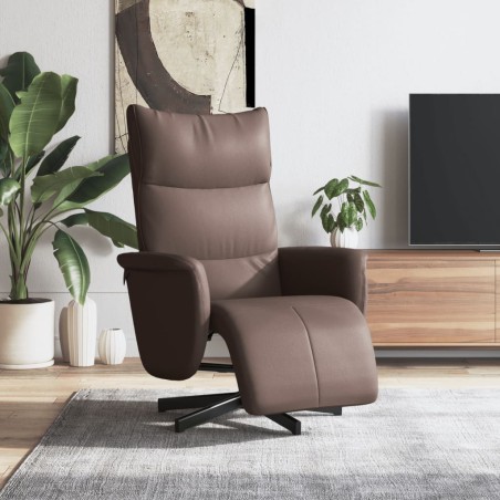 vidaXL Relaxsessel mit Fußteil Braun Kunstleder