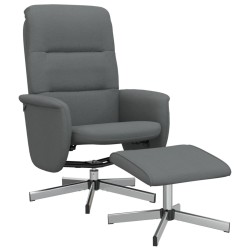 vidaXL Relaxsessel mit Hocker Dunkelgrau Stoff
