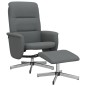 vidaXL Relaxsessel mit Hocker Dunkelgrau Stoff vidaXL Relaxsessel mit Hocker Dunkelgrau Stoff