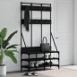 vidaXL Kleiderständer mit Schuhablage Schwarz 100x40x184 cm vidaXL Kleiderständer mit Schuhablage Schwarz 100x40x184 cm