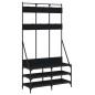 vidaXL Kleiderständer mit Schuhablage Schwarz 100x40x184 cm vidaXL Kleiderständer mit Schuhablage Schwarz 100x40x184 cm