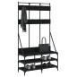vidaXL Kleiderständer mit Schuhablage Schwarz 100x40x184 cm vidaXL Kleiderständer mit Schuhablage Schwarz 100x40x184 cm