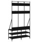 vidaXL Kleiderständer mit Schuhablage Schwarz 100x40x184 cm vidaXL Kleiderständer mit Schuhablage Schwarz 100x40x184 cm