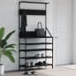vidaXL Kleiderständer mit Schuhablage Schwarz 90x34x184 cm vidaXL Kleiderständer mit Schuhablage Schwarz 90x34x184 cm