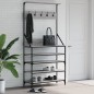 vidaXL Kleiderständer mit Schuhablage Grau Sonoma 90x34x184 cm vidaXL Kleiderständer mit Schuhablage Grau Sonoma 90x34x184 cm