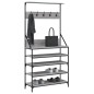 vidaXL Kleiderständer mit Schuhablage Grau Sonoma 90x34x184 cm vidaXL Kleiderständer mit Schuhablage Grau Sonoma 90x34x184 cm