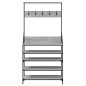 vidaXL Kleiderständer mit Schuhablage Grau Sonoma 90x34x184 cm vidaXL Kleiderständer mit Schuhablage Grau Sonoma 90x34x184 cm