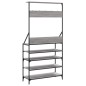 vidaXL Kleiderständer mit Schuhablage Grau Sonoma 90x34x184 cm vidaXL Kleiderständer mit Schuhablage Grau Sonoma 90x34x184 cm