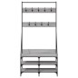 vidaXL Kleiderständer mit Schuhablage Grau Sonoma 90x34x184 cm vidaXL Kleiderständer mit Schuhablage Grau Sonoma 90x34x184 cm